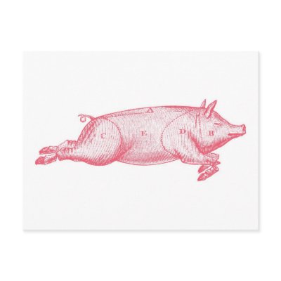 Pink Pig Postcard by ericar70