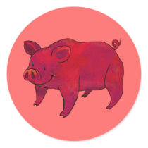 PInk Pig Small Stickers