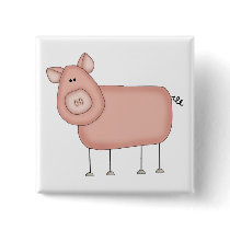 Pink Pig T-shirts and Gifts buttons by stick_figures Pink Pig T-shirts and Gifts buttons
