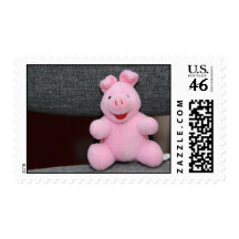 Pink pig toy postage