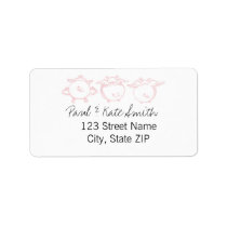 Pink Piggies Flying Custom Address Label