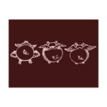 PINK PIGGIES FLYING postcards