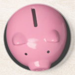 Pink piggy bank coasters