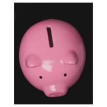 Pink piggy bank flyer