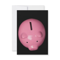 Pink piggy bank custom announcements