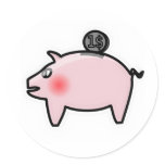 Pink Piggy Bank stickers