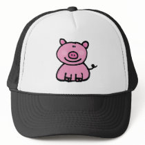 Pink piggy mesh hat