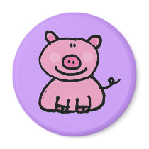Pink piggy fridge magnet