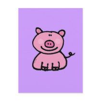 Pink piggy postcard