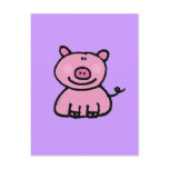 Pink piggy postcard