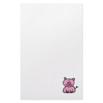 Pink piggy customized stationery
