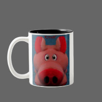 Pink Piggy two-tone mug mugs