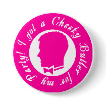 Pink Pin Badge buttons by CheekyButler Pink Pin Badge buttons
