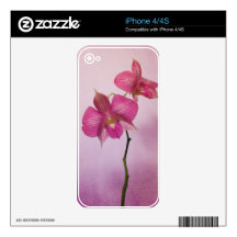 Pink Pink Orchid Blossoms iPhone Decal Skin Decals For The iPhone 4S