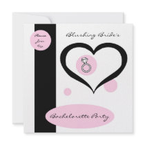 Pink Pinstripe Bachelorette Party Personalized Announcement