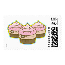 pink pirate cupcake postage