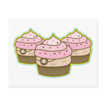pink pirate cupcake postcards