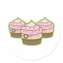 pink pirate cupcake stickers by thecuteinstitute pink pirate cupcake stickers