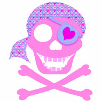 Pink Pirate Skull 2-Sided Kids' Dark Shirts