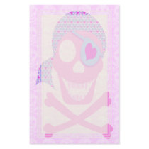 Pink Pirate Skull Blank Stationery by wingedturtle Pink Pirate Skull Blank Stationery