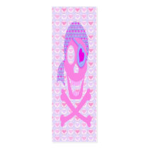 Pink Pirate Skull Book Tags Business Cards
