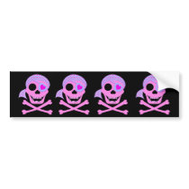 Pink Pirate Skull Bumpersticker Bumper Stickers