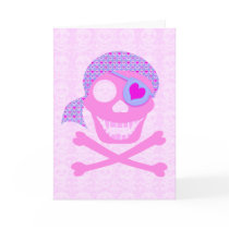Pink Pirate Skull Cards