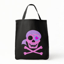 Pink Pirate Skull Dark Bags