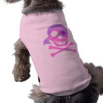 Pink Pirate Skull Dog Shirts