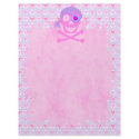 Pink Pirate Skull Flame Letterhead