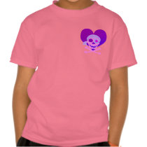 Pink Pirate Skull Heart 2-Sided Kids' Shirts