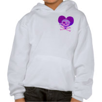 Pink Pirate Skull Heart 2-Sided Kids' Sweatshirts