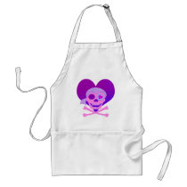 Pink Pirate Skull Heart Aprons