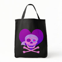 Pink Pirate Skull Heart Dark Bags
