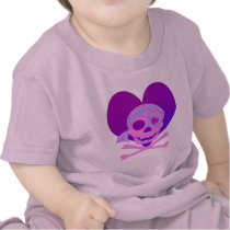 Pink Pirate Skull Heart Infant T-Shirt