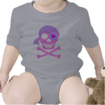 Pink Pirate Skull Infant Creeper