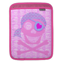 Pink Pirate Skull iPad Sleeve