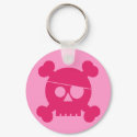 Pink Pirate Skull - Keychain