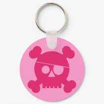 Pink Pirate Skull - Keychain by twilight_cat Pink Pirate Skull - Keychain