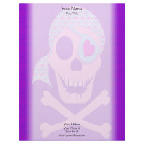Pink Pirate Skull Letterhead
