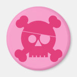 Pink Pirate Skull - Magnet