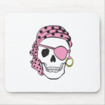 Pink Pirate Skull Mousepad