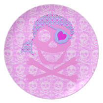 Pink Pirate Skull Plate