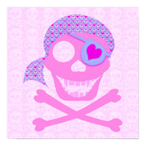 Pink Pirate Skull Poster