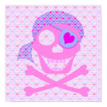 Pink Pirate Skull Poster