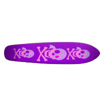 Pink Pirate Skull Skateboard