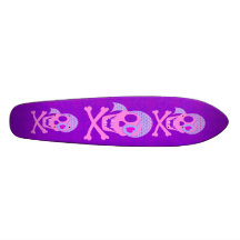 Pink Pirate Skull Skateboard