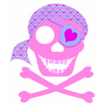 Pink Pirate Skull Women's Dark Shirts
