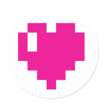 Pink Pixel Heart stickers