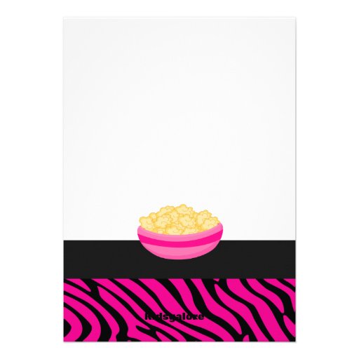 Pink PJ's  /Zebra Sleepover Birthday Invitation